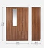 Kibo 4 Door Wardrobe In Lyon Walnut Finish With Mirror & Adjustable Shelf & Drawer