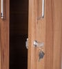Kibo 4 Door Wardrobe In Lyon Walnut Finish With Mirror & Adjustable Shelf & Drawer