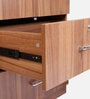 Kibo 4 Door Wardrobe In Lyon Walnut Finish With Mirror & Adjustable Shelf & Drawer