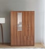 Kibo 4 Door Wardrobe In Lyon Walnut Finish With Mirror & Adjustable Shelf & Drawer