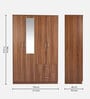 Kibo 4 Door Wardrobe In Lyon Walnut Finish With Mirror & Adjustable Shelf & Drawer