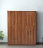 Kibo 5 Door Wardrobe In Lyon Walnut Finish With Adjustable Shelf & Drawer