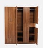 Kibo 5 Door Wardrobe In Lyon Walnut Finish With Adjustable Shelf & Drawer