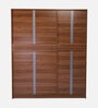 Kibo 5 Door Wardrobe In Lyon Walnut Finish With Adjustable Shelf & Drawer