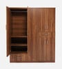 Kibo 5 Door Wardrobe In Lyon Walnut Finish With Adjustable Shelf & Drawer