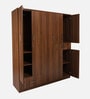Kibo 5 Door Wardrobe In Lyon Walnut Finish With Adjustable Shelf & Drawer