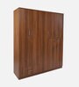 Kibo 5 Door Wardrobe In Lyon Walnut Finish With Adjustable Shelf & Drawer