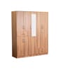 Kibo 5 Door Wardrobe In Lyon Walnut Finish With Adjustable Shelf & Drawer