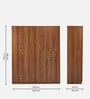 Kibo 5 Door Wardrobe In Lyon Walnut Finish With Adjustable Shelf & Drawer