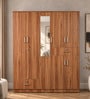 Kibo 5 Door Wardrobe In Lyon Walnut Finish With Adjustable Shelf & Drawer