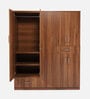 Kibo 5 Door Wardrobe In Lyon Walnut Finish With Adjustable Shelf & Drawer