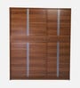 Kibo 5 Door Wardrobe With Adjustable Shelf In Lyon Walnut Finish With Mirror & Drawer
