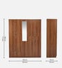 Kibo 5 Door Wardrobe With Adjustable Shelf In Lyon Walnut Finish With Mirror & Drawer