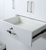 Kibo 5 Door Wardrobe With Adjustable Shelf In Off White With Mirror & Drawer