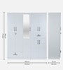 Kibo 5 Door Wardrobe With Adjustable Shelf In Off White With Mirror & Drawer