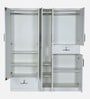 Kibo 5 Door Wardrobe With Adjustable Shelf In Off White With Mirror & Drawer