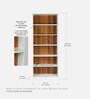 Kibo 6-Tier Bookshelf In Lyon Walnut Finish