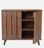 Kibo 9-Pairs Shoe Cabinet with 2 Doors In Lyon Walnut Finish