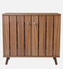 Kibo 9-Pairs Shoe Cabinet with 2 Doors In Lyon Walnut Finish