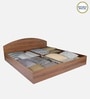 Kibo King Size Bed In Lyon Walnut Finish With Box Storage
