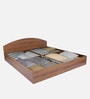 Kibo King Size Bed In Lyon Walnut Finish With Box Storage