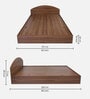 Kibo Queen Size Bed In Lyon Walnut Finish With Box Storage