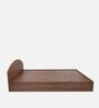Kibo Queen Size Bed In Lyon Walnut Finish With Box Storage