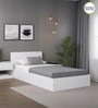 Kibo Single Bed In Off White Finish With Box Storage