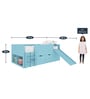 Kiddie Low Loft Bed with Drawer Storage, Slide & Ladder in Baby Blue Finish