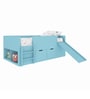 Kiddie Low Loft Bed with Drawer Storage, Slide & Ladder in Baby Blue Finish