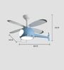 Kids  Helicopter Ceiling Fan with Light   Blue (With Remote)