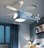 Kids  Helicopter Ceiling Fan with Light   Blue (With Remote)