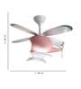 Kids  Helicopter Ceiling Fan with Light   Pink (With Remote)
