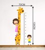 Kids and Giraffe Height Chart in Multicolour