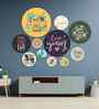 Set of 11 Decorative Life Theme Round Wall Art Stickers
