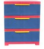 Kids Freedom Chester 13 With 3 Drawers in Pepsi Blue & Bright Red Colour