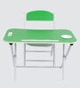 Kids Metal Activity Table in Green Colour With Chair