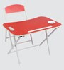 Kids Metal Activity Table in Red Colour With Chair