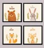 To Me to You Multicolour Paper & Wood Framed Wildlife Art Print Set of 4