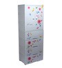Bologna Flower Plastic Kids 2 Door Wardrobe in White Colour