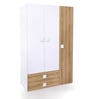 Bologna Kids 2 Door Wardrobe in Brown & White Finish