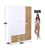 Bologna Kids 2 Door Wardrobe in Brown & White Finish