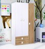 Bologna Kids 2 Door Wardrobe in Brown & White Finish