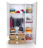 Bologna Kids 2 Door Wardrobe in Brown & White Finish