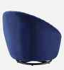 Kieon Velvet Fabric Barrel Chair In Blue Colour