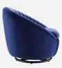 Kieon Velvet Fabric Barrel Chair In Blue Colour