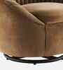 Kieon Velvet Fabric Barrel Chair In Brown Colour