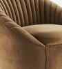 Kieon Velvet Fabric Barrel Chair In Brown Colour