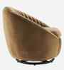 Kieon Velvet Fabric Barrel Chair In Brown Colour