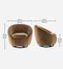Kieon Velvet Fabric Barrel Chair In Brown Colour